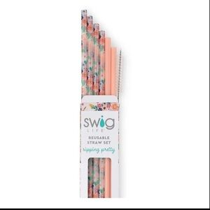 Full Bloom + Coral Reusable Straw Set